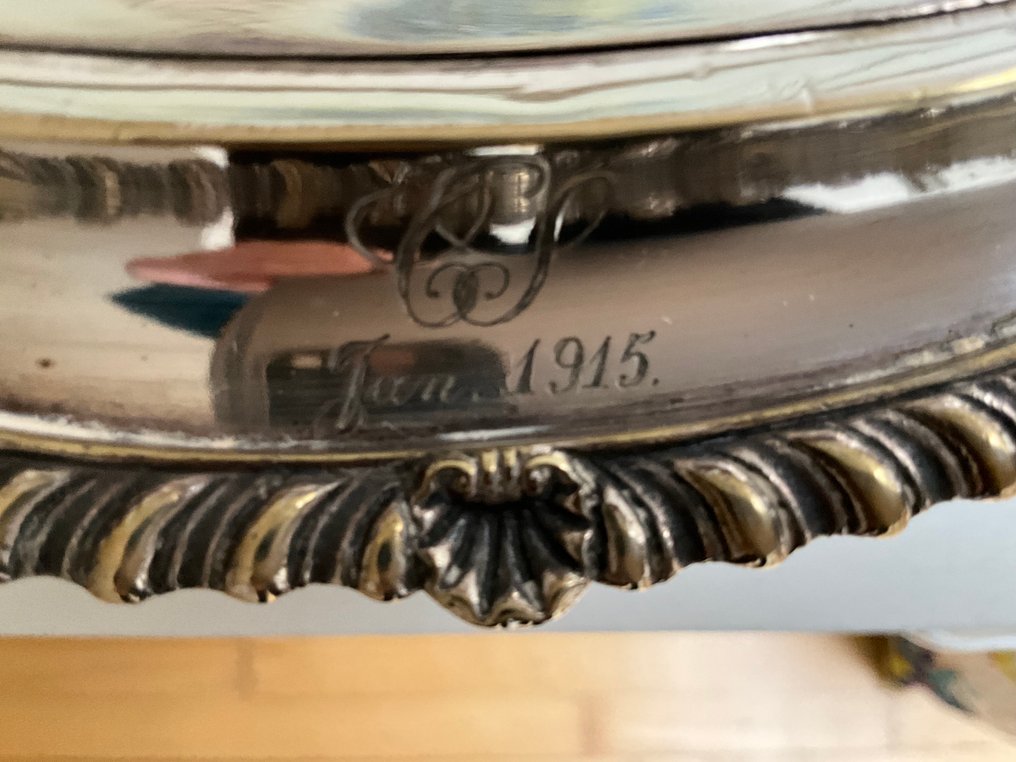 VK ontwerp - Tekanna - Stål, Silverpläterad - Inristning 01/1915 #1.0