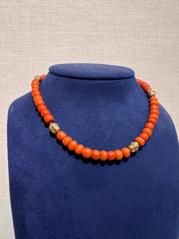 玩具人偶 - A fine coral/18k gold necklace - 珊瑚 - 日本 #1.0