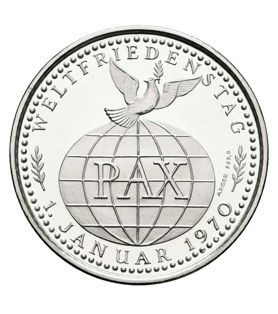 Vatican. Silver medal Silbermedaille 1970 Paul VI. Weltfriedenstag PP- 19,92g (.999)  (No reserve price) #1.0