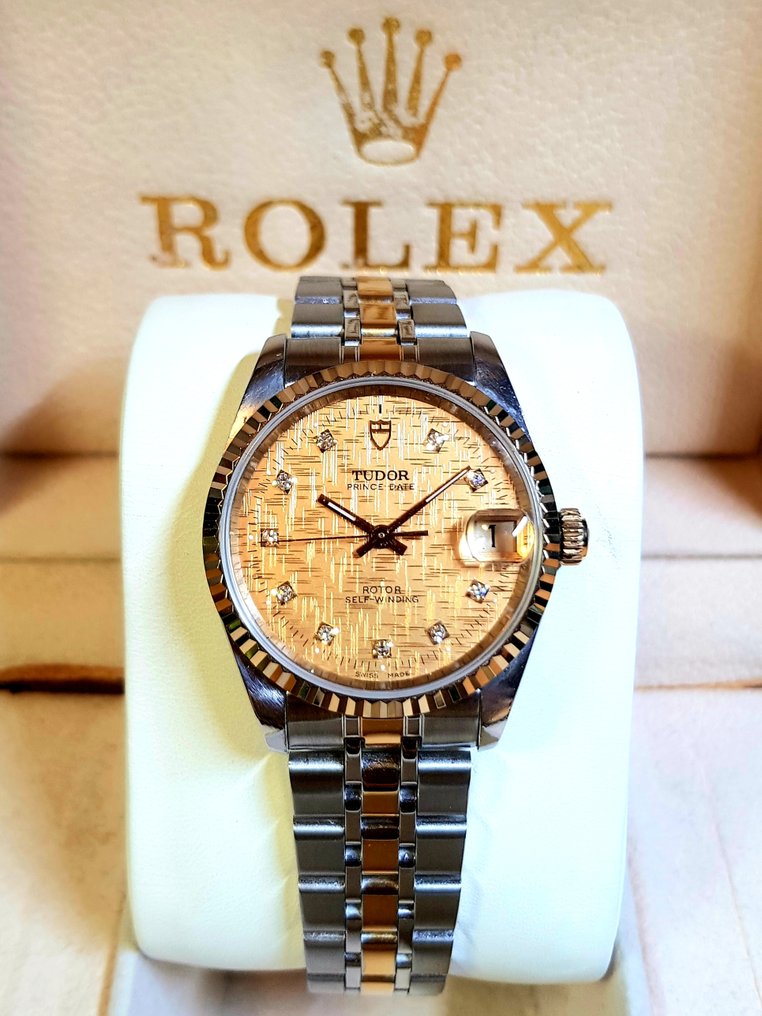 Tudor - Prince Date - "GOLD DIAMOND LINEN DIAL" - 沒有保留價 - Ref. 72033 - 中性 - 2000-2010  #1.0
