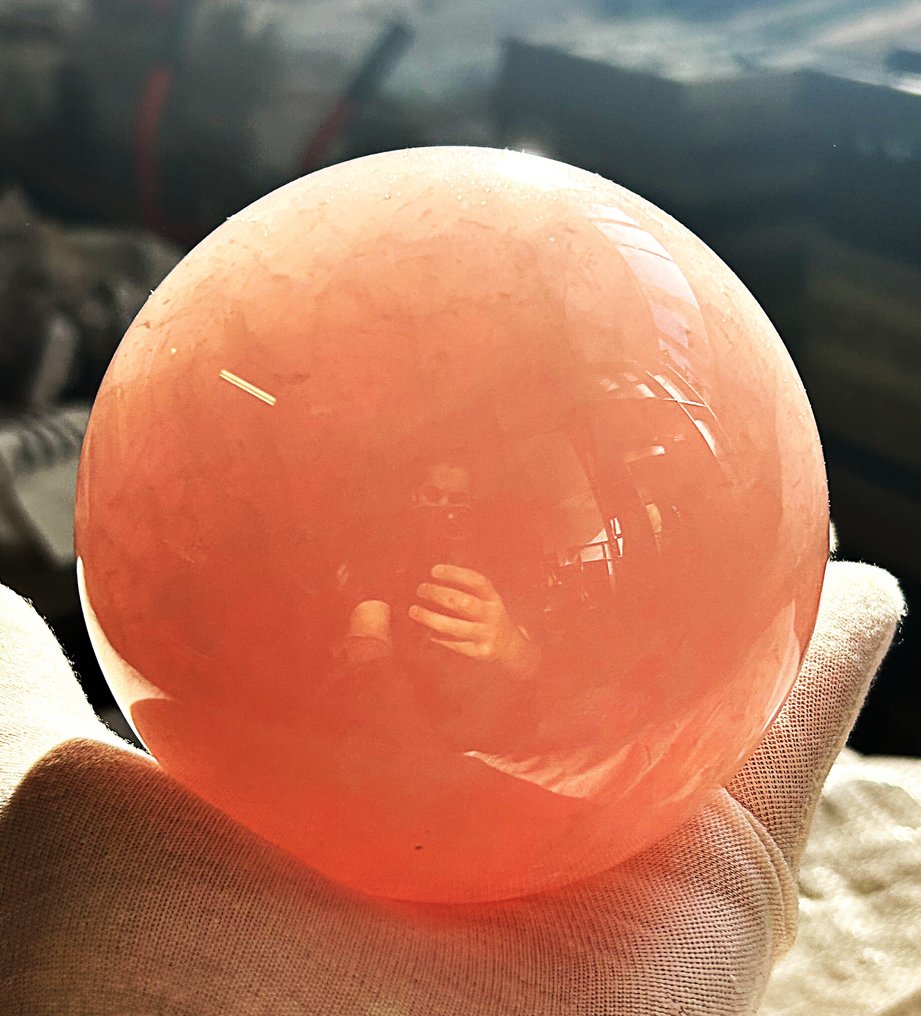 优质玫瑰石英球——爱与和谐的象征 Ø 106毫米- 1640 g - (1) #4.3