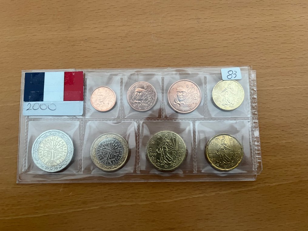 Ranska. Series 1 Cent - 2 Euro / Coin Roll 1999/2021 (9 items) (Ei pohjahintaa) #4.3
