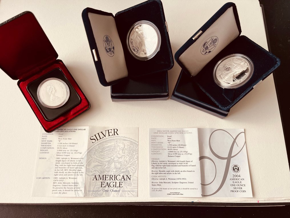 Ηνωμένες Πολιτείες. 1 Dollar 1977, 2001 en 2004, 105 gr  (χωρίς τιμή ασφαλείας) #1.0