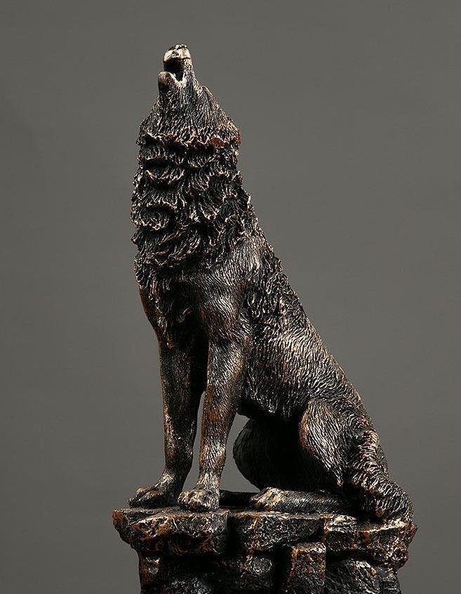 Figurine - Huilende wolf - Resin #2.1