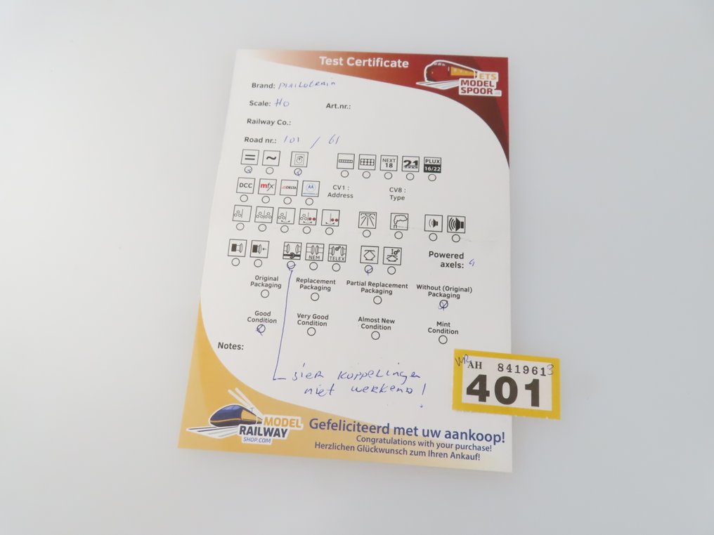 Philotrain H0 - 108A/109A - Modellino di tram (1) - Motore esterno 61 + carrozza salone 101 - HTM #4.3