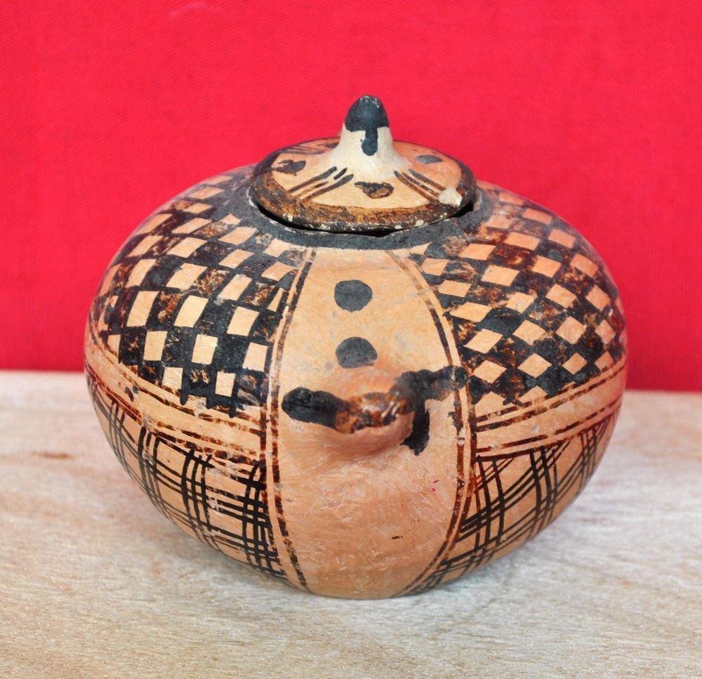 IDEQQI 陶瓷香料罐,Berber Kabyle 风格,陶土色 - 摩洛哥 - 阿尔及利亚 - 20世纪上半叶 #1.0