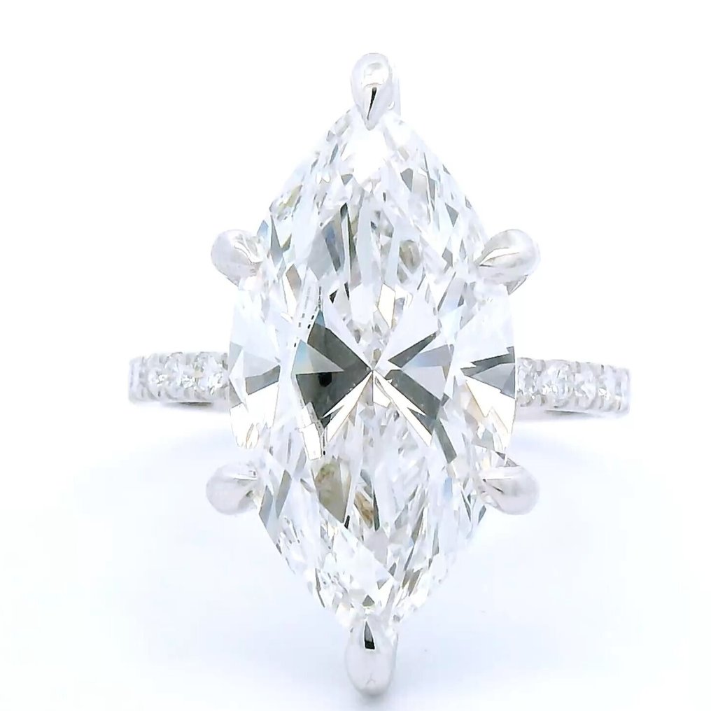 Ring - 18 karaat Witgoud - 7.37ct. tw. Diamant (Lab-grown) - Diamant #1.0