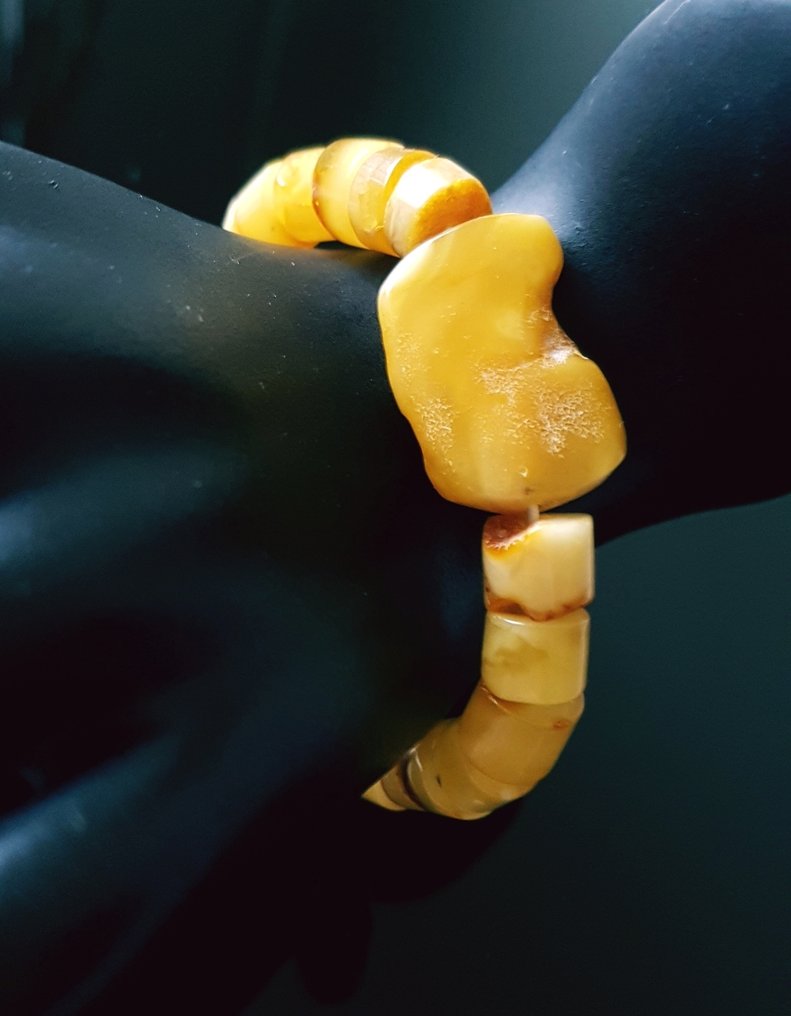 Amber 复古奶油糖色波罗的海琥珀手链 - 男女皆宜- 18 g #1.0