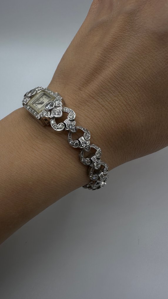 手镯 白金 钻石 (天然)  #4.3