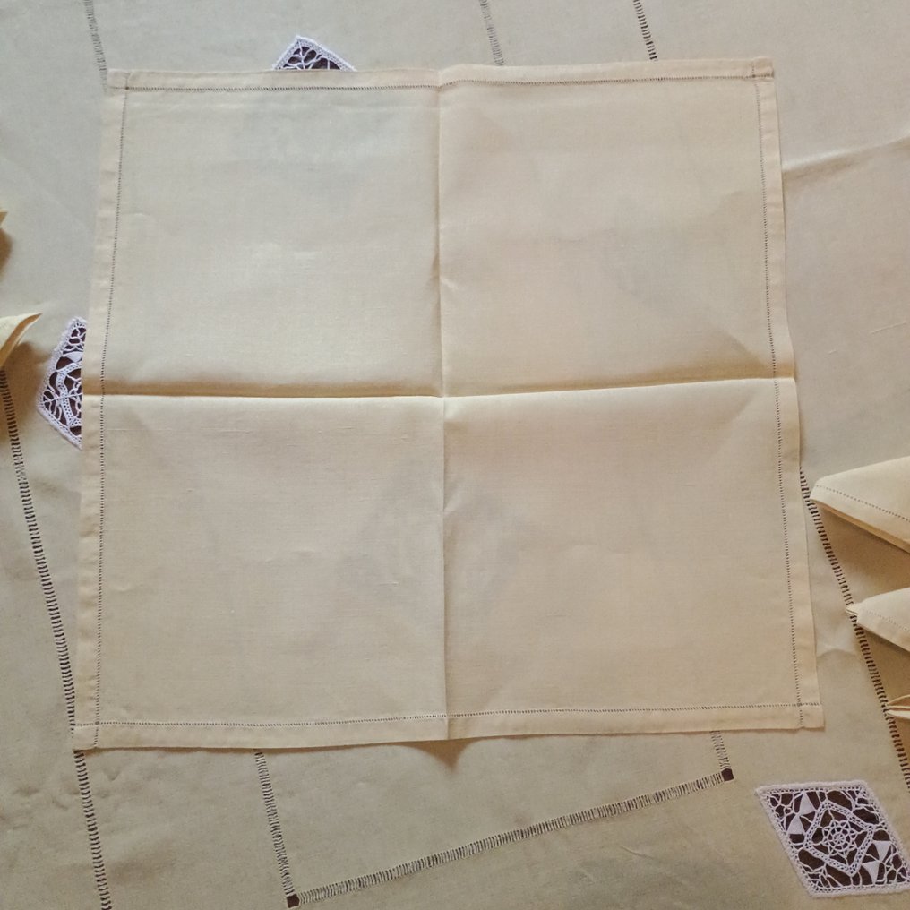 Serviet - 195 cm - 175 cm - Nappe og serviet i lin. #4.3