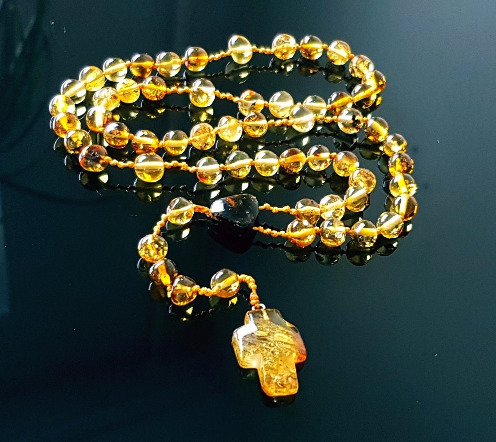  Ροζάριο - Κεχριμπάρι, Χειροποίητο κομποσκοίνι από Βαλτική Μήλο - 2025  #3.2