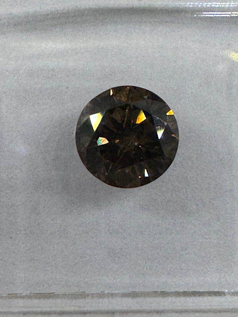 1 pcs Διαμάντι (Φυσικού χρώματος) - 0.55 ct - Στρογγυλό - Fancy deep Κιτρινωπό Καφέ - VS1 - International Gemological Institute (IGI) #1.0
