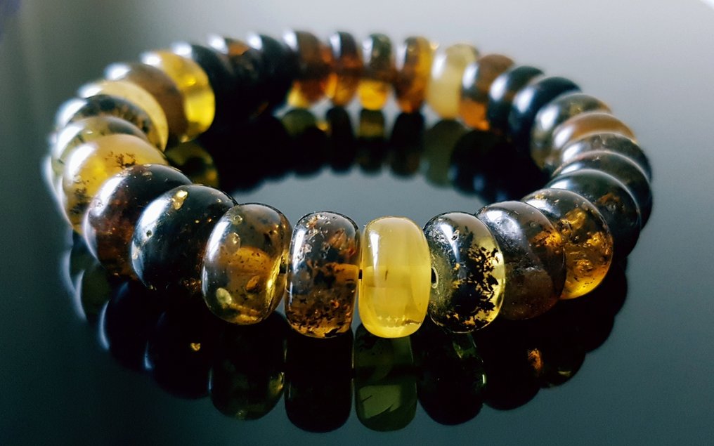 琥珀 稀有天然绿色波罗的海琥珀手链——女士男士通用- 25 g #2.1