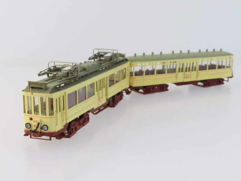 Philotrain H0 - 108A/109A - Modellino di tram (1) - Motore esterno 61 + carrozza salone 101 - HTM #1.0