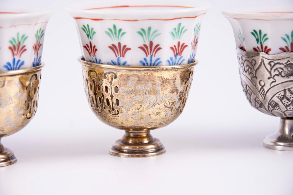 Ottoman Sultan II. Abdülhamid Han Tughra - Special Calligraphy - 咖啡套装 - 银 #4.3