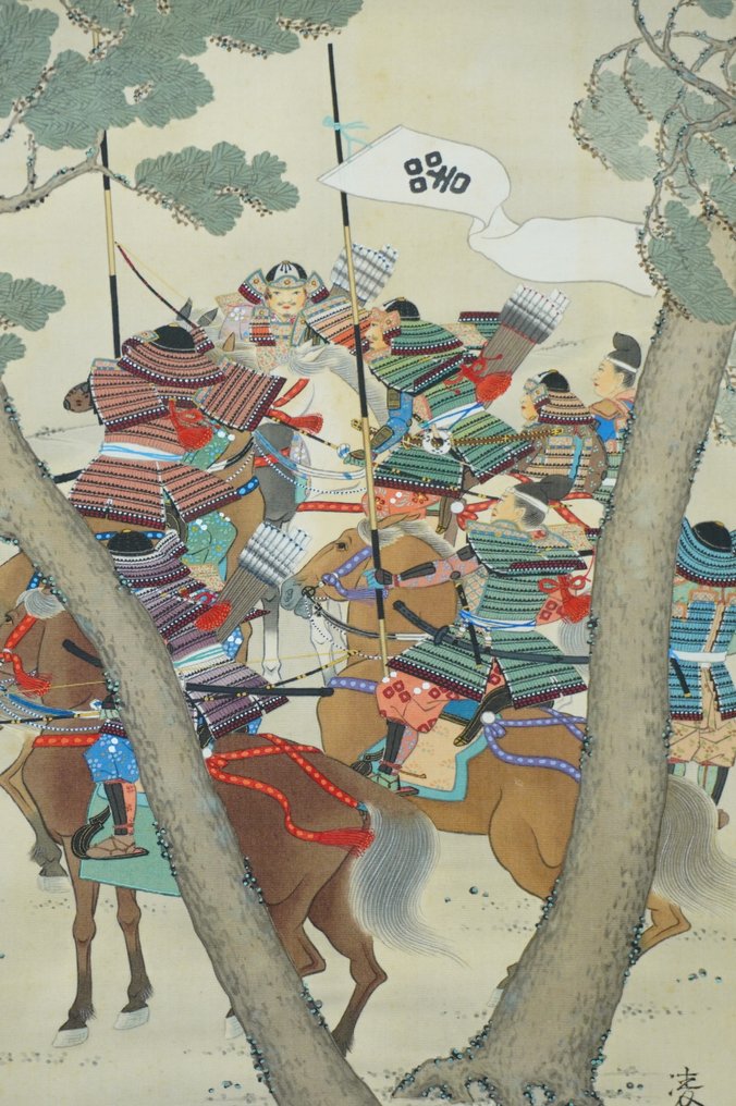 Absolute Auction – “Retreat of the Mongol Army after the Invasion of Japan” by Ryoko – Taisho to - Ryoko (凌湖) - Japan (Zonder Minimumprijs) #1.0