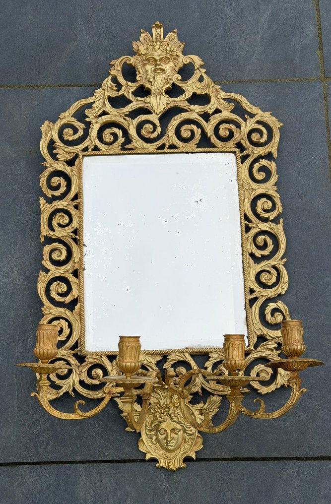 Dekorativt ornament - Frankrike - Vegglysestake med speil #2.1