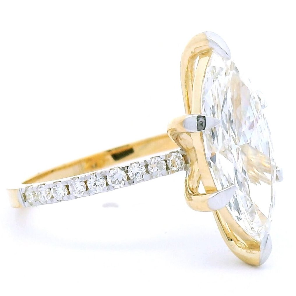 戒指 - 18 克拉 黃金 - 3.33ct. tw. 鉆石 (實驗室培育) - 鉆石 - E,VVS2 #3.2