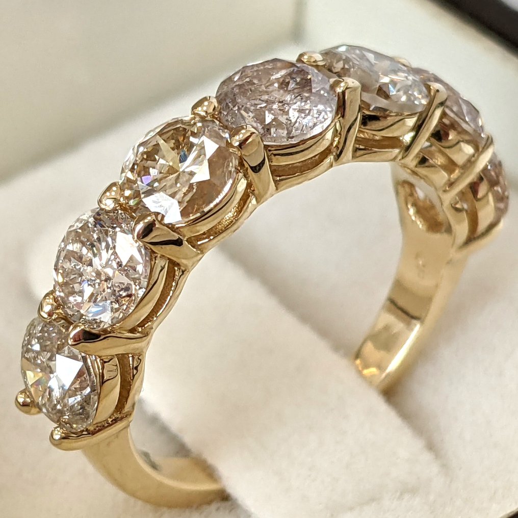 χωρίς τιμή ασφαλείας - Δαχτυλίδι - 14 καράτια Κίτρινο χρυσό -  3.53ct. tw. Διαμάντι (Φυσικού χρώματος) - ΙΓΙ #3.2