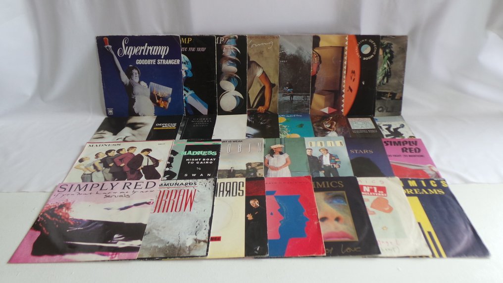 Supertramp, George Michael, Depeche Mode - 30 vinyles 7 " Men's Band Pop and Rock 80's - Multiple titles - 45 RPM 7" Single - 1979 #4.3