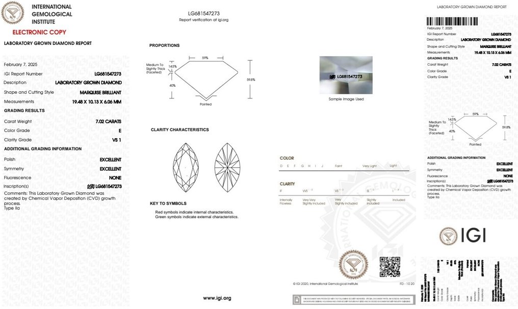 Ring - 18 karaat Witgoud - 7.37ct. tw. Diamant (Lab-grown) - Diamant #2.1