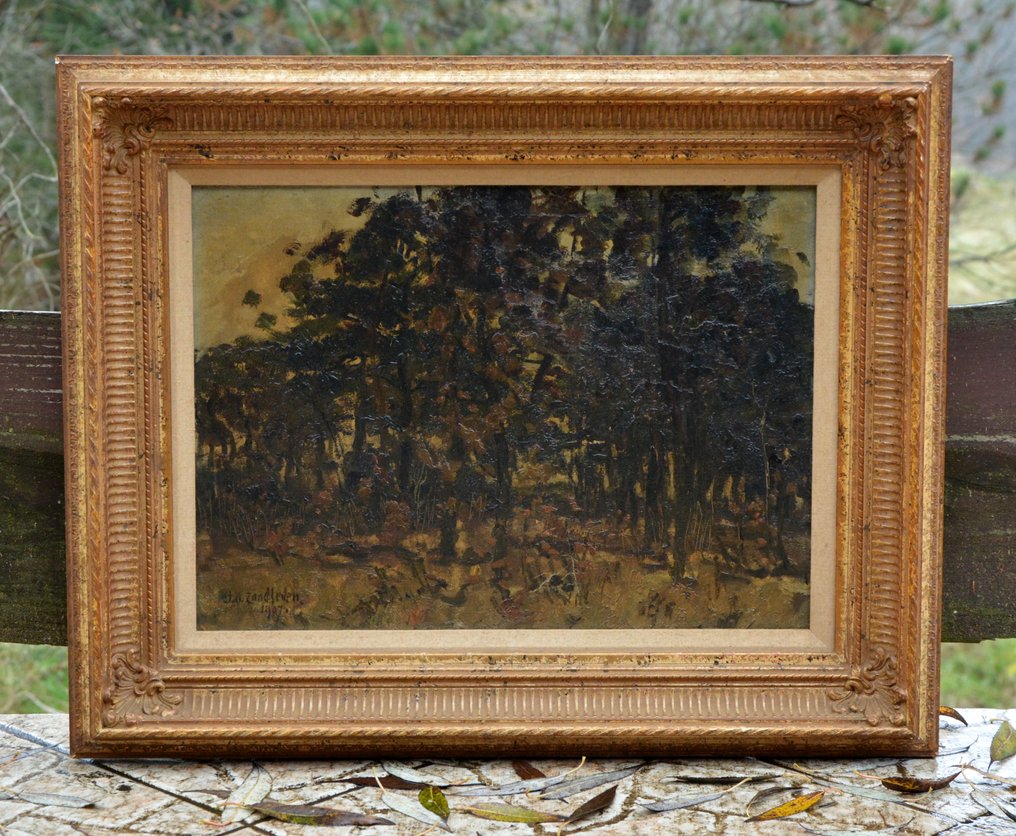 Jan Adam Zandleven (1868-1923), ex-Christie's - Studie van Berkenbomen (Study of birch trees) #3.2