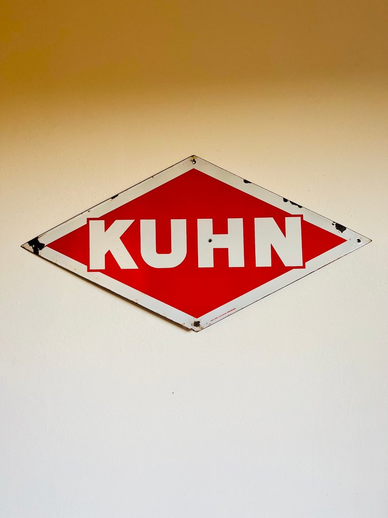 Emailerie Alsacienne - Σήμα KUHN - Εμαγιέ πινακίδα - Λευκό μέταλλο #2.1