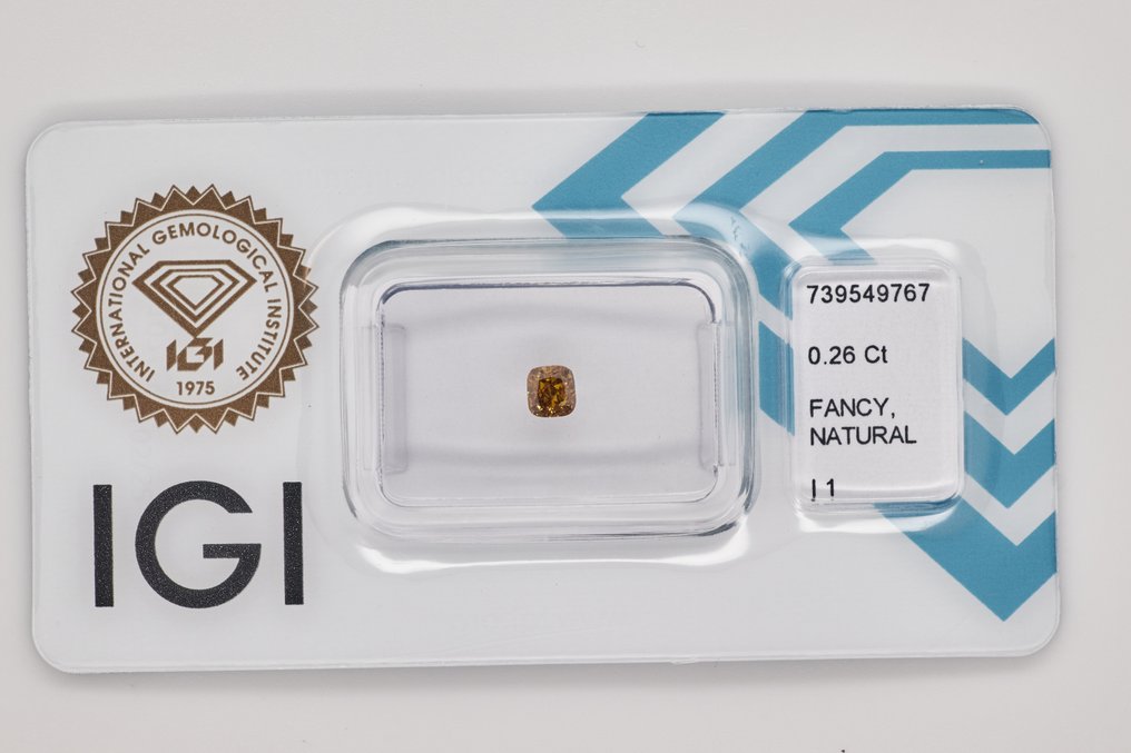 Fără preț de rezervă - 1 pcs Diamant (Natural) - 0.26 ct - Perniță - I1 - IGI (Institutul gemologic internațional) #1.0