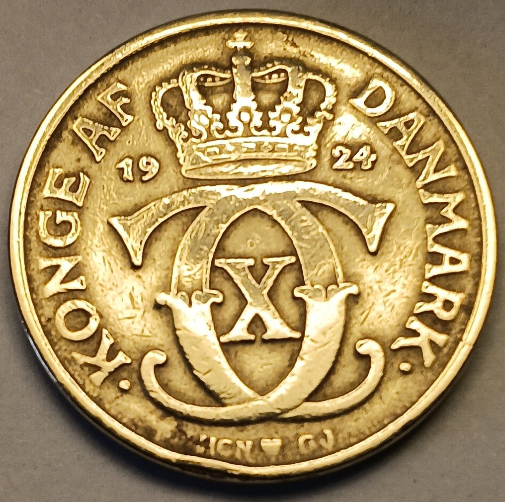 Denmark. Christian X. 1 Krone 1924 / Key date - RARE  (No Reserve Price) #1.0