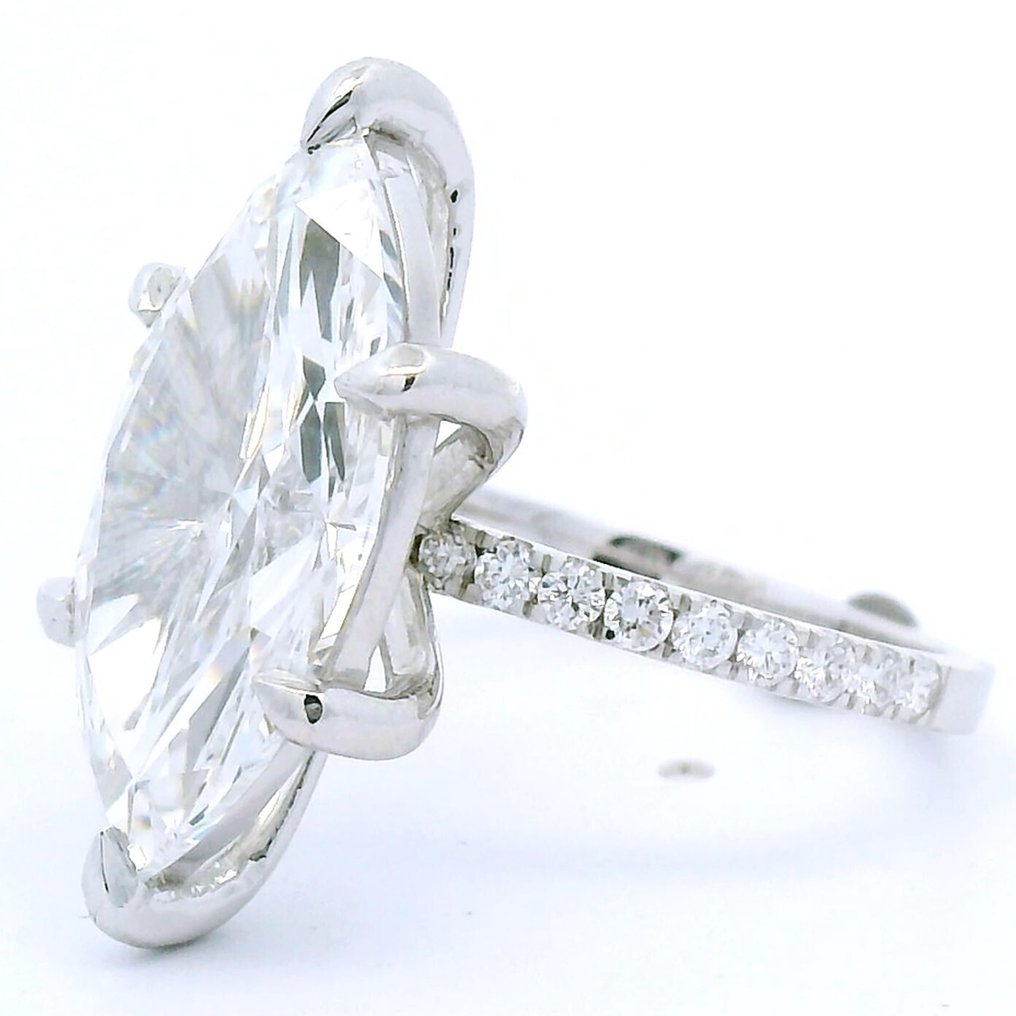 Ring - 18 karaat Witgoud - 7.37ct. tw. Diamant (Lab-grown) - Diamant #4.3