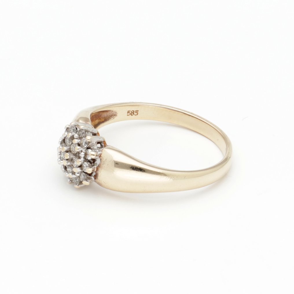 戒指 - 18K包金 黄金 钻石 (天然)  - Rozet #2.1