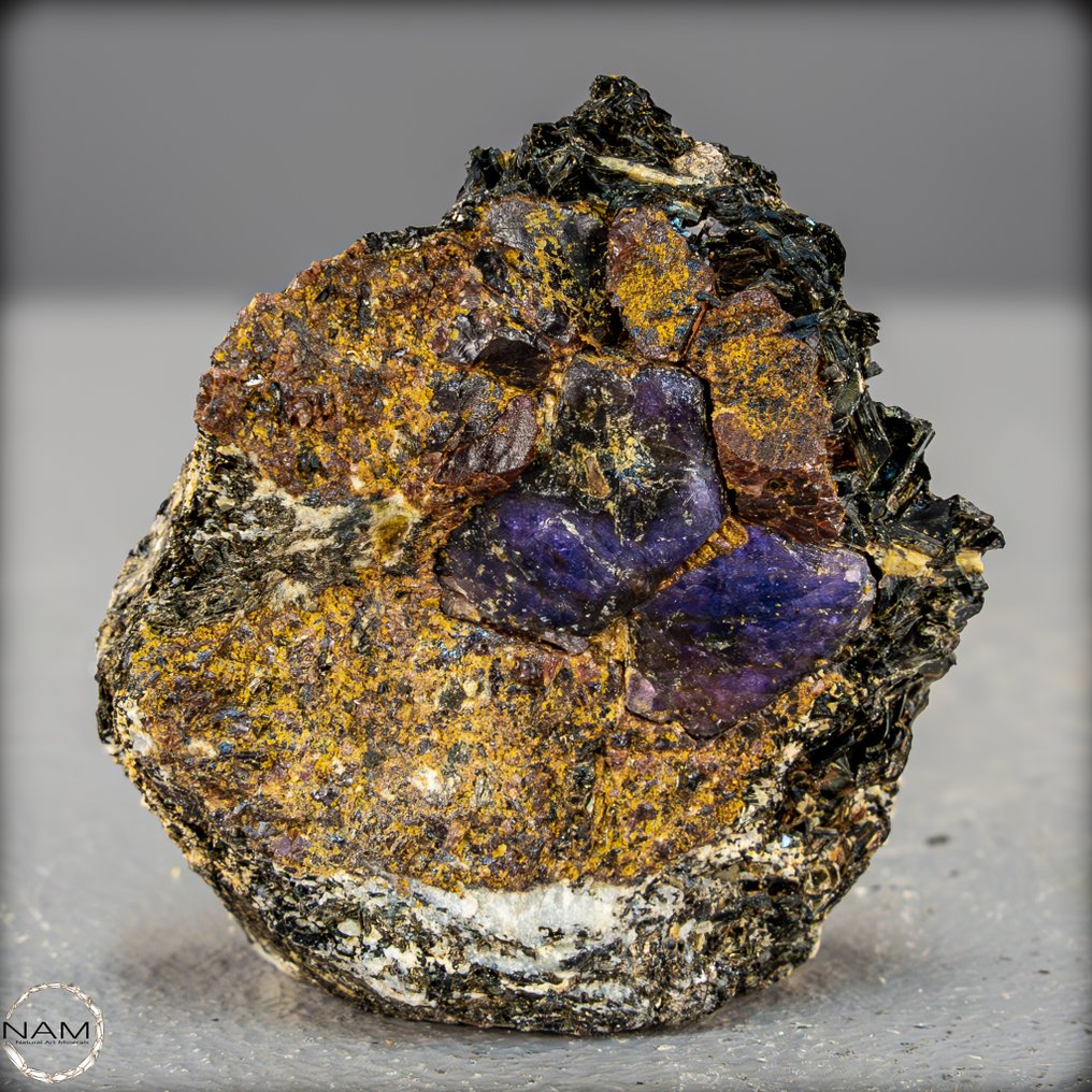 Natural multicolored sapphire on matrix 419.95 ct from Kenya- 83.99 g #1.0