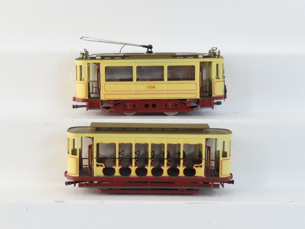 Philotrain H0 - 104A 105A - Τραμ μοντελισμού (1) - HTM 151-167, κρέμα 'Laagdakker' κόκκινη με ανοιχτό Bijwagen. - HTM #1.0