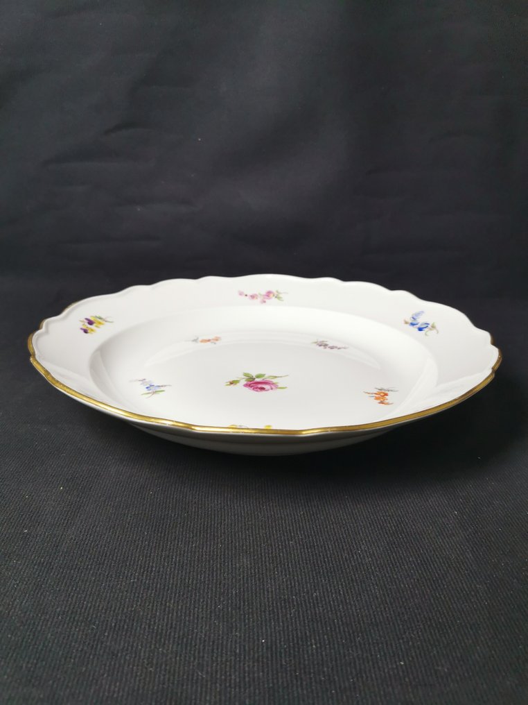 Meissen - Fiori sparsi - Piatto da portata - D.31,5cm - 1.Wahl - XIX secolo - Πιατέλα - Πορσελάνη #4.3