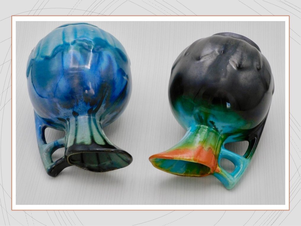 Faïence de Thulin - Βάζο (2) - FT 457 - Κεραμικό, Πήλινο #4.3