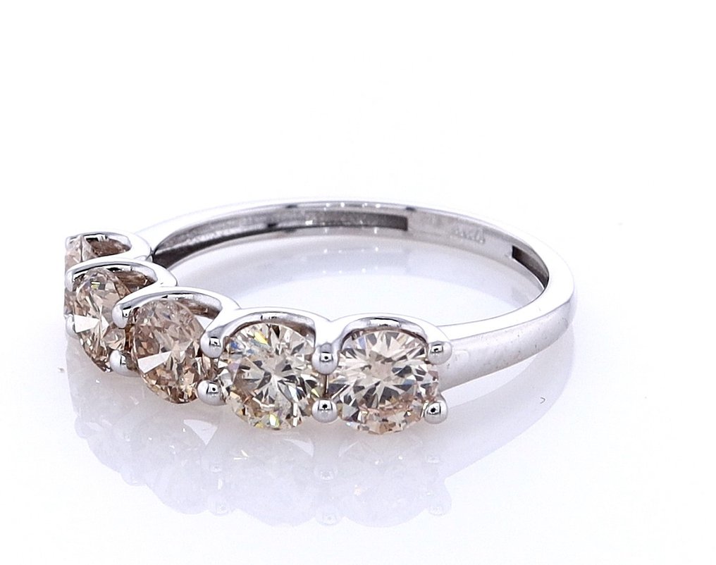 没有保留价 - 戒指 - 14K包金 白金 - 1.65ct. tw. 钻石 (天然色彩的) #2.1