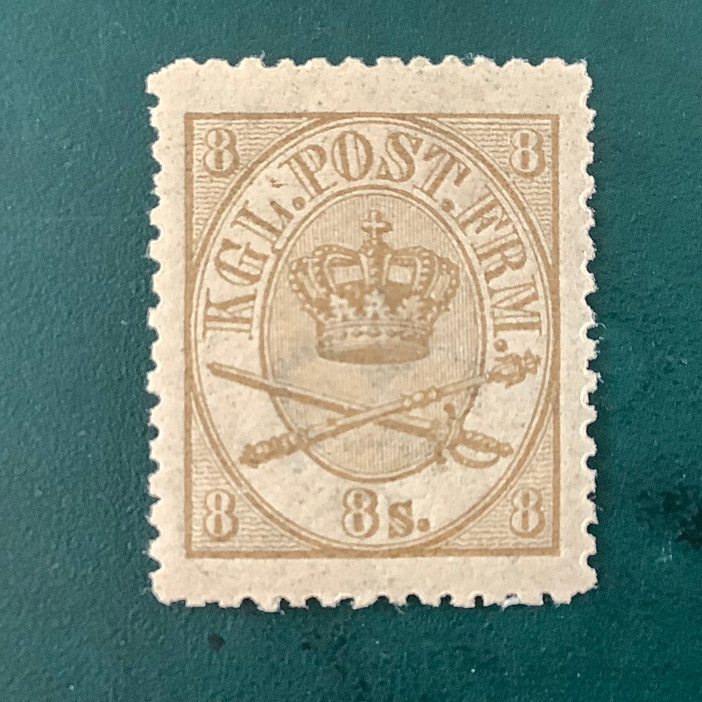 Denmark 1864 - 8 Skilling with beautiful centering and photo certificate Lasse Nielsen - Michel 14 B / Facit 18 #4.3