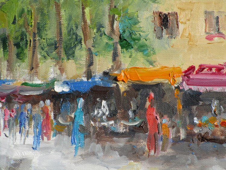 René Constant (XX) - Provence-Marché sous les platanes #1.0