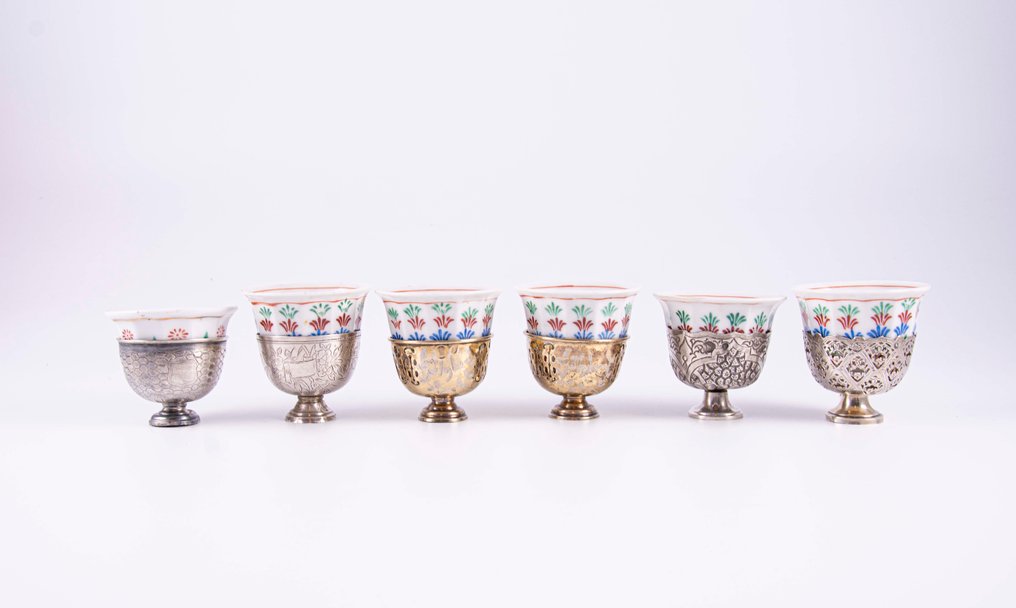 Ottoman Sultan II. Abdülhamid Han Tughra - Special Calligraphy - 咖啡套装 - 银 #1.0