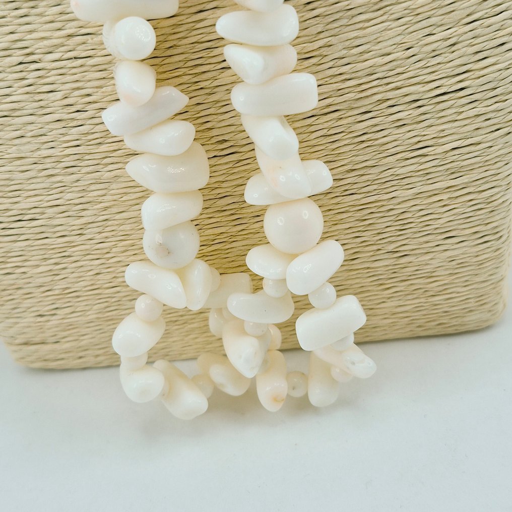 珊瑚 - 銀 - 頸鏈 - 白色珊瑚與蝦虎 #3.2