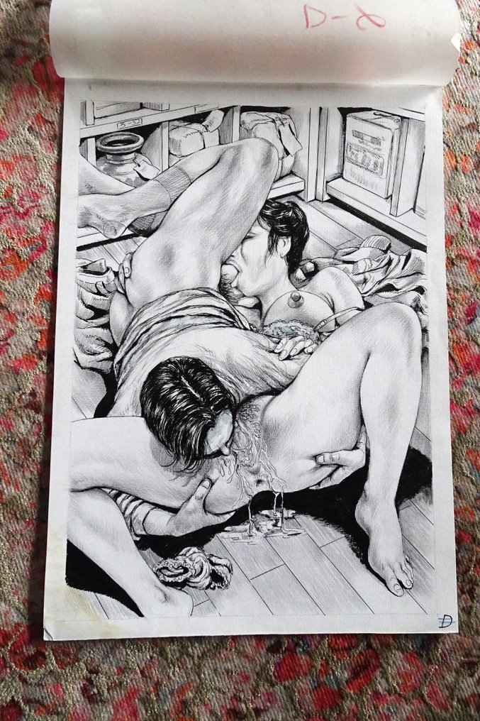 Yuji Niirehata - 1 Original drawing - SM - Signed - Married Woman Mature - 1980 #1.0