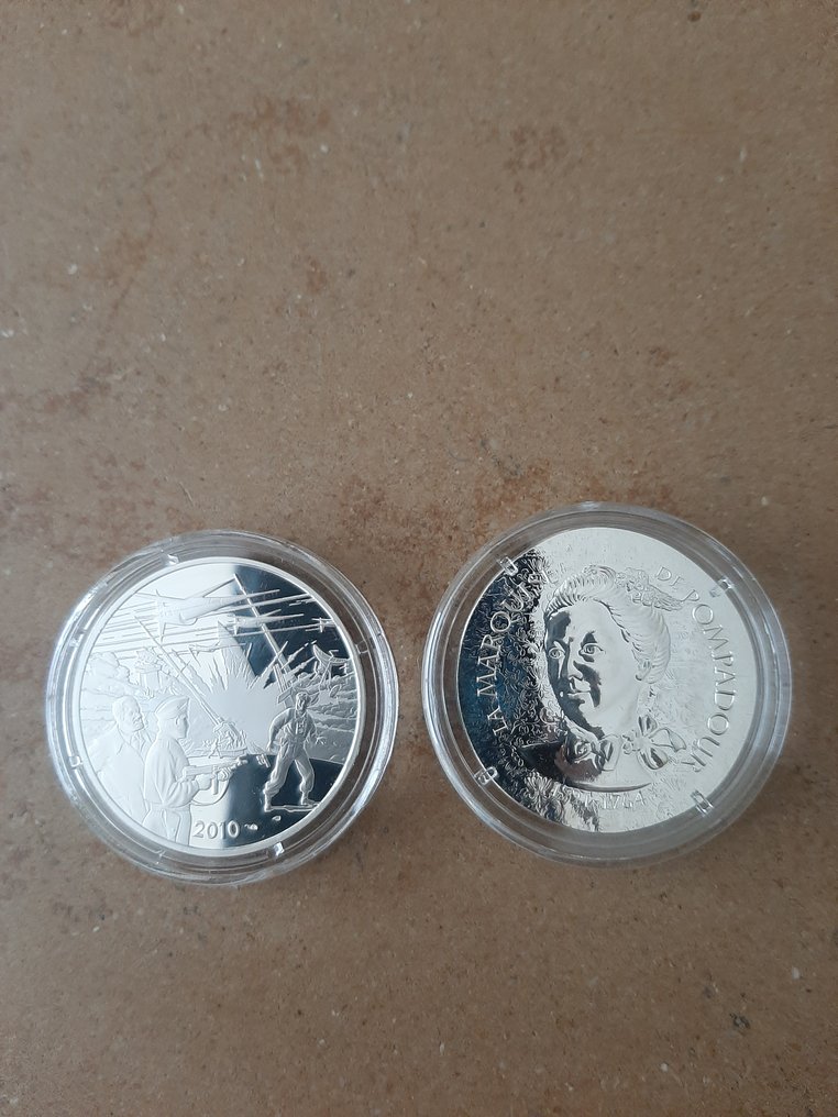 Frankrijk. 10 Euro 2010/2017 "Blake et Mortimer" + "Marquise de Pompadour" (2 monnaies) Proof (Zonder Minimumprijs) #1.0