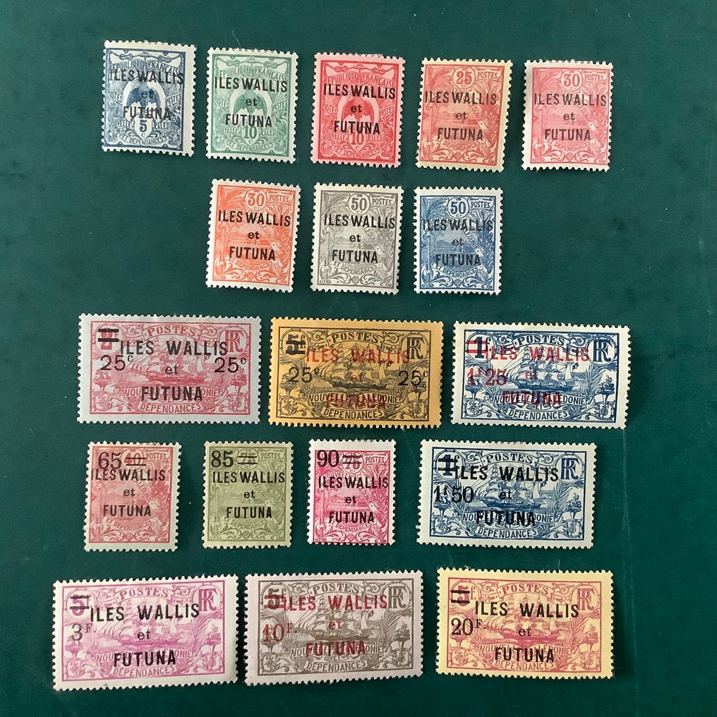 Wallis and Futuna 1920/1925 - 2 full emissions - Yvert 18/25 en 30/39 #1.0