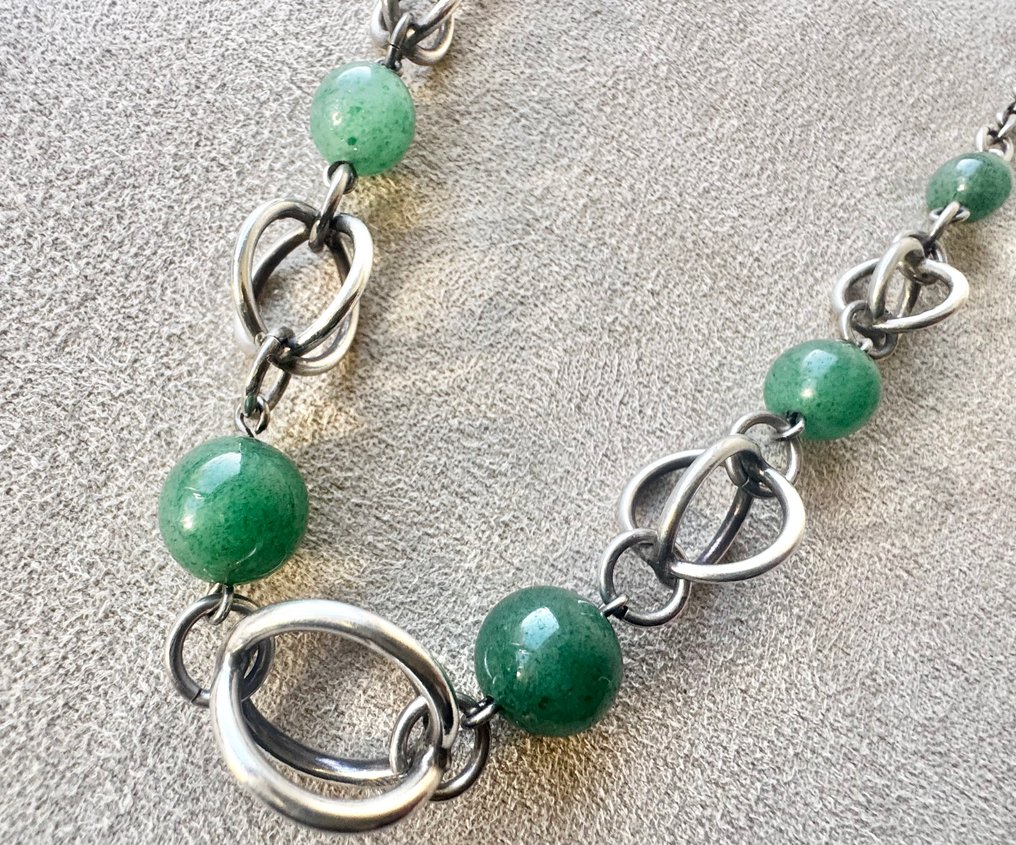 Senza prezzo di riserva - Collana Argento Giada - Rich Boho: 4 caratteristiche distintive #1.0