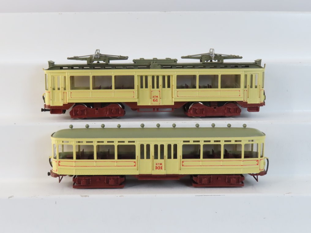 Philotrain H0 - 108A/109A - Modellino di tram (1) - Motore esterno 61 + carrozza salone 101 - HTM #1.0