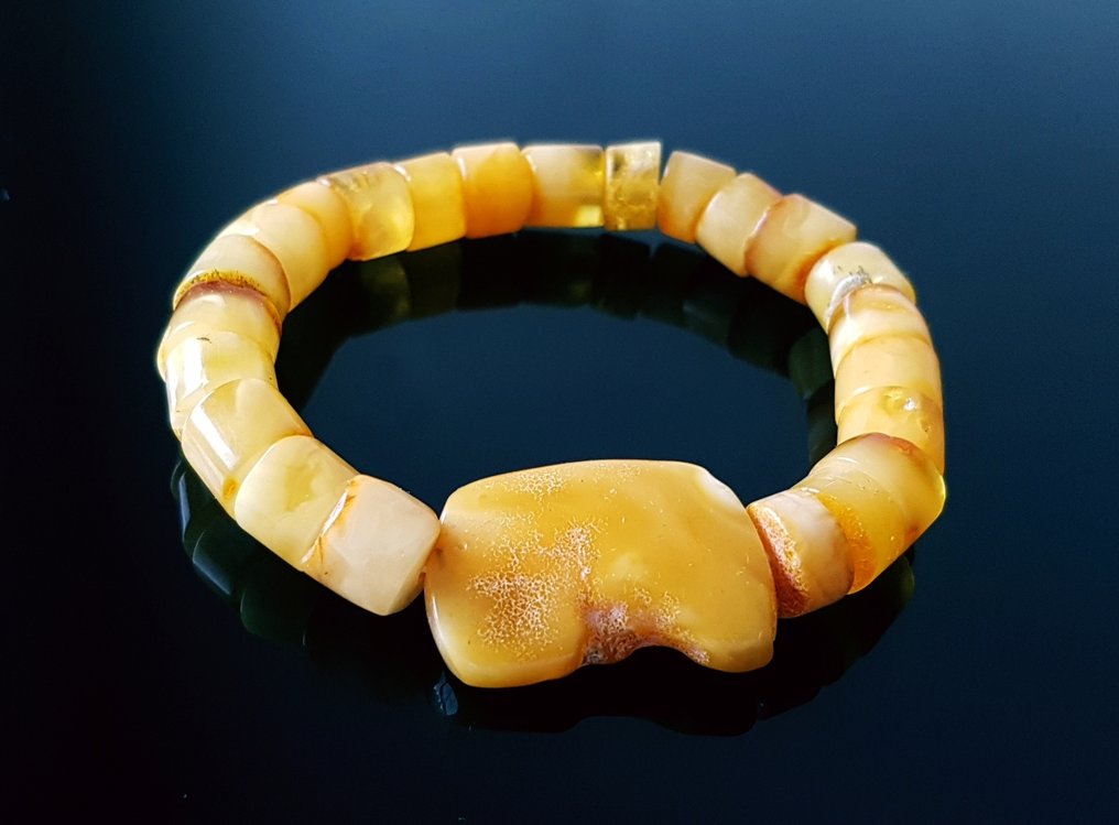 Amber 复古奶油糖色波罗的海琥珀手链 - 男女皆宜- 18 g #2.1