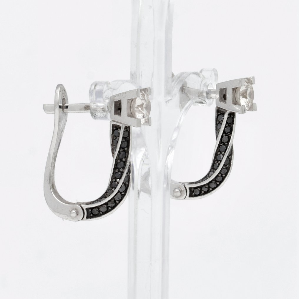 Σκουλαρίκια - 18 καράτια Λευκός χρυσός Διαμάντι (Φυσικό) #4.3