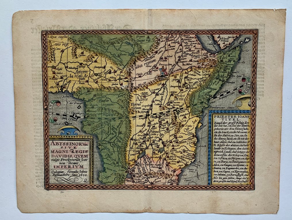África - Abisinia; J. Bussemacher/ M. Quad - Abyssinorum Sive Magni Regis Davidis Quem vulgo Presgyterum Joannem voant Imperium - 1581-1600 #1.0