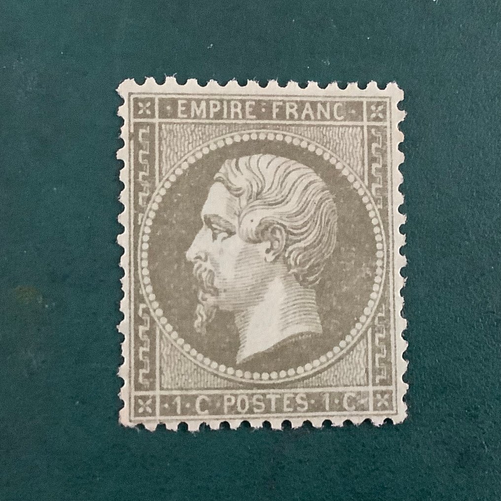 Franciaország 1862 - 1 centiméter Empire Dentelez jó középre helyezve - hitelesítve Brun által. - Yvert 19 #1.0