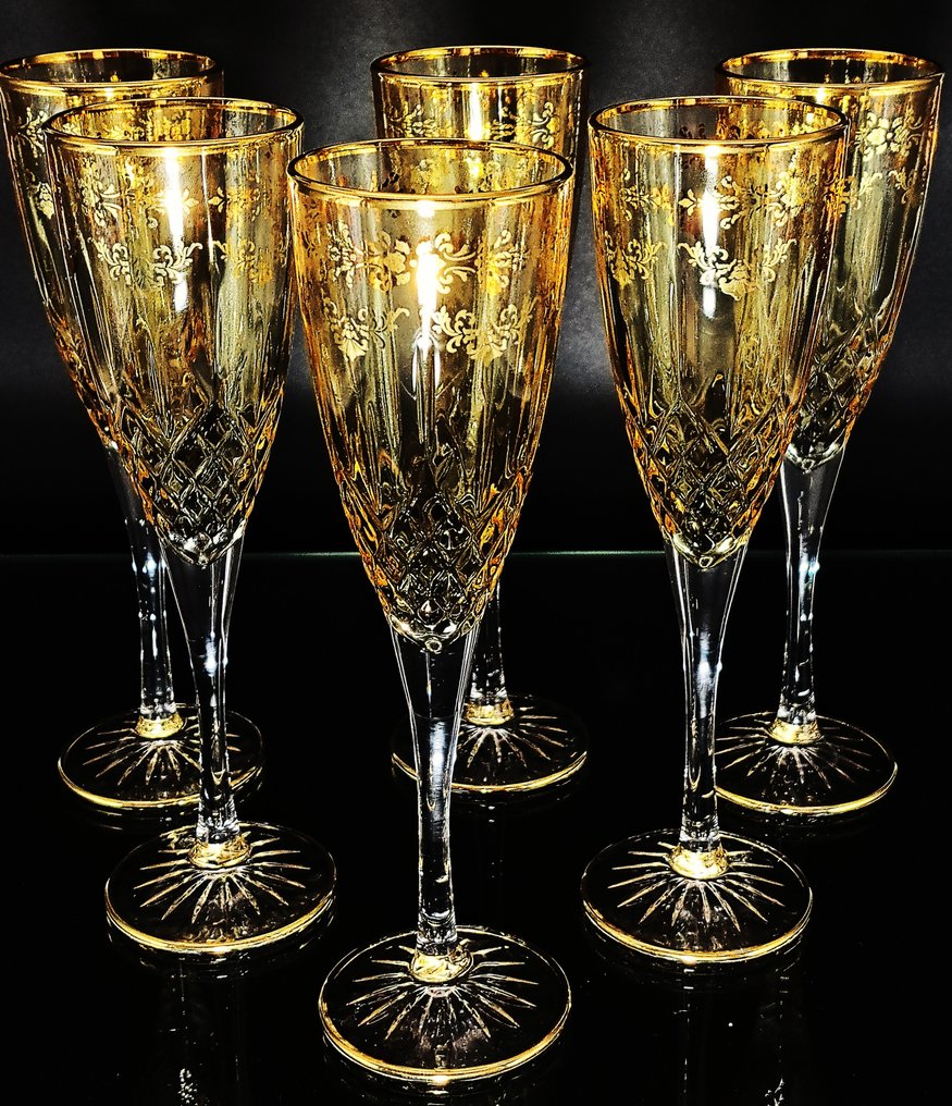Artemisia - Drinking set (6) - I Merletti - Crystal, gold 24kt #4.3